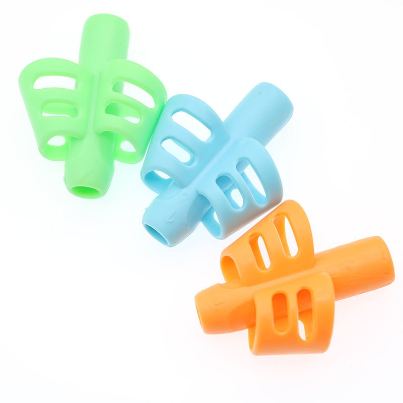 Two-Finger Grip Silicone Baby Learning Writing Tool Writing Pen Writing Correction Device Children Stationery Gift 3pcs - Lullaby Lane Baby Essentials
