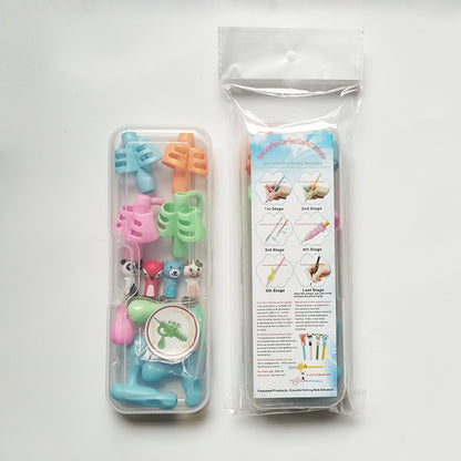 Two-Finger Grip Silicone Baby Learning Writing Tool Writing Pen Writing Correction Device Children Stationery Gift 3pcs - Lullaby Lane Baby Essentials