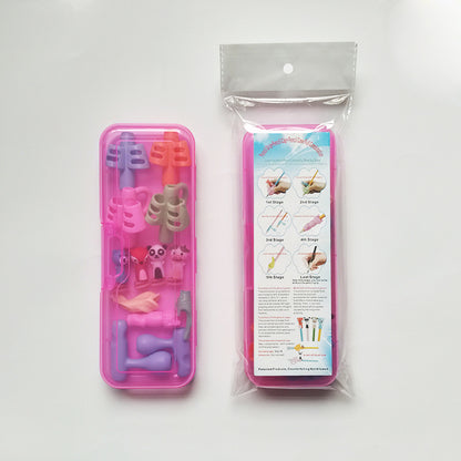 Two-Finger Grip Silicone Baby Learning Writing Tool Writing Pen Writing Correction Device Children Stationery Gift 3pcs - Lullaby Lane Baby Essentials