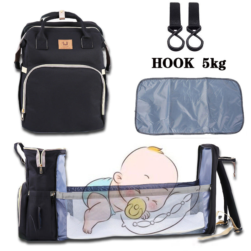 Folding Crib Fashion Maternal And Baby Large-capacity Double Shoulder Dad Backpack - Lullaby Lane Baby Essentials