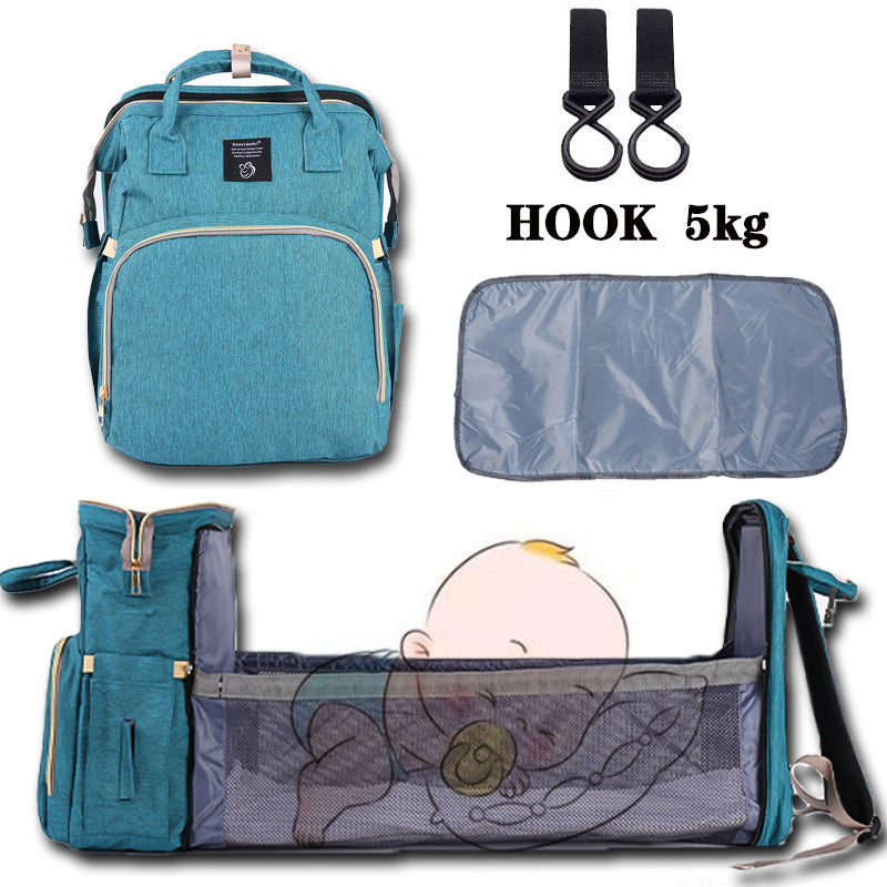 Folding Crib Fashion Maternal And Baby Large-capacity Double Shoulder Dad Backpack - Lullaby Lane Baby Essentials